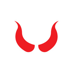 Obraz premium Devil horn Vector icon design illustration Template