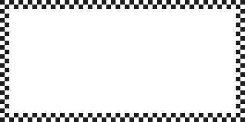Black checkers frame. Photo frame. Vector illustration.