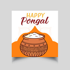Happy pongal background social media post template