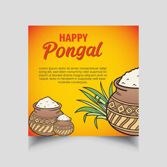 Happy pongal background social media post template
