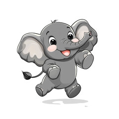 Obraz premium Cute Cartoon Elephant Illustration