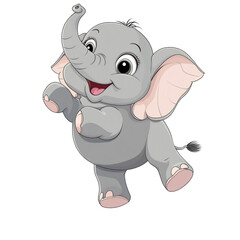 Fototapeta premium Cute Cartoon Elephant