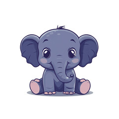 Fototapeta premium Cute Baby Elephant Illustration