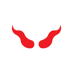 Devil horn Vector icon design illustration Template