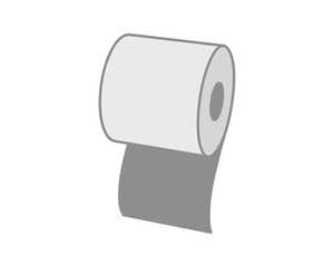Toilet paper roll or tube icon design, template for wc. Bathroom hygiene icons, kitchen cleaning towel. Blank soft scroll product.