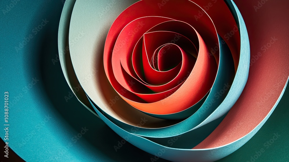 Poster abstract colorful paper swirl design artwork