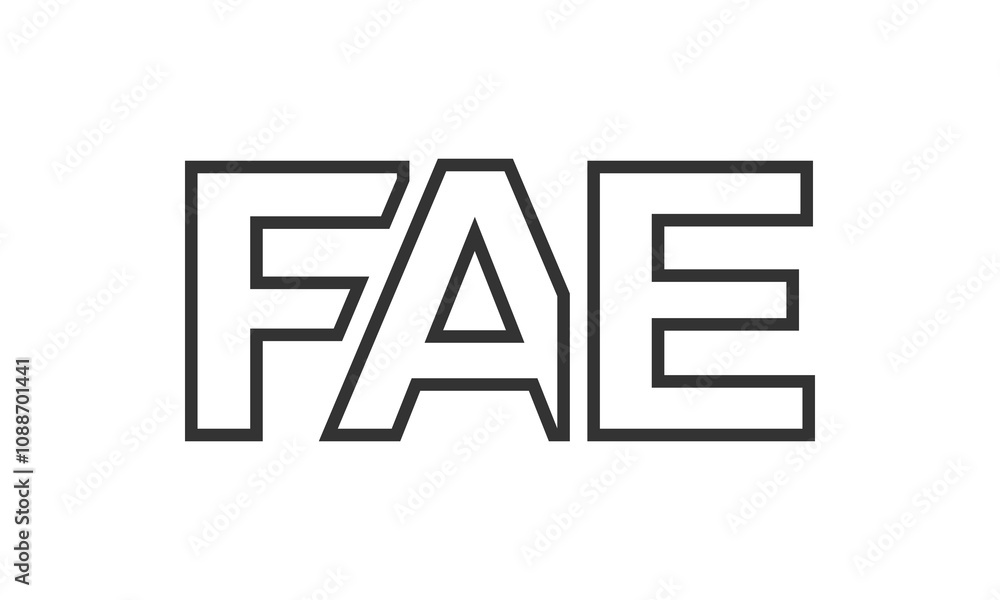 Poster fae logo design template with strong and modern bold text. initial based vector logotype featuring s