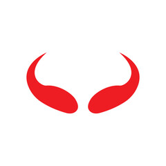 Obraz premium Devil horn Vector icon design illustration Template