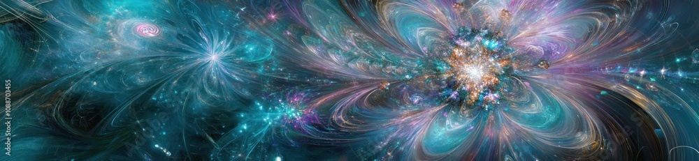 Aufkleber a vibrant abstract representation of cosmic phenomena with swirling colors and light.