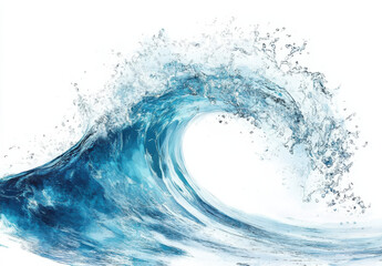 powerful ocean wave crashing with splashes of water, showcasing beauty and energy of nature