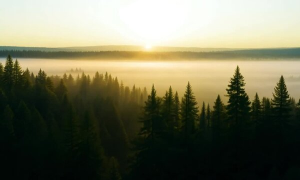 Whispers of Dawn: A Misty Forest Awakens