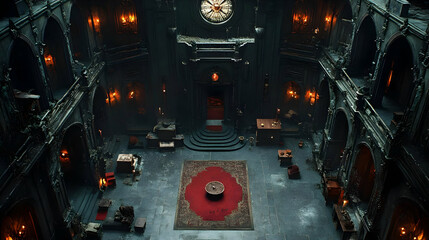 Explore Dark Gothic Hall: Interior Design, Architecture, Mystery