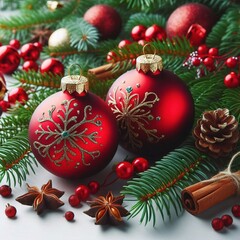 christmas decoration on white