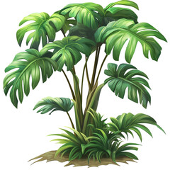 
monstera drawing png isolated
