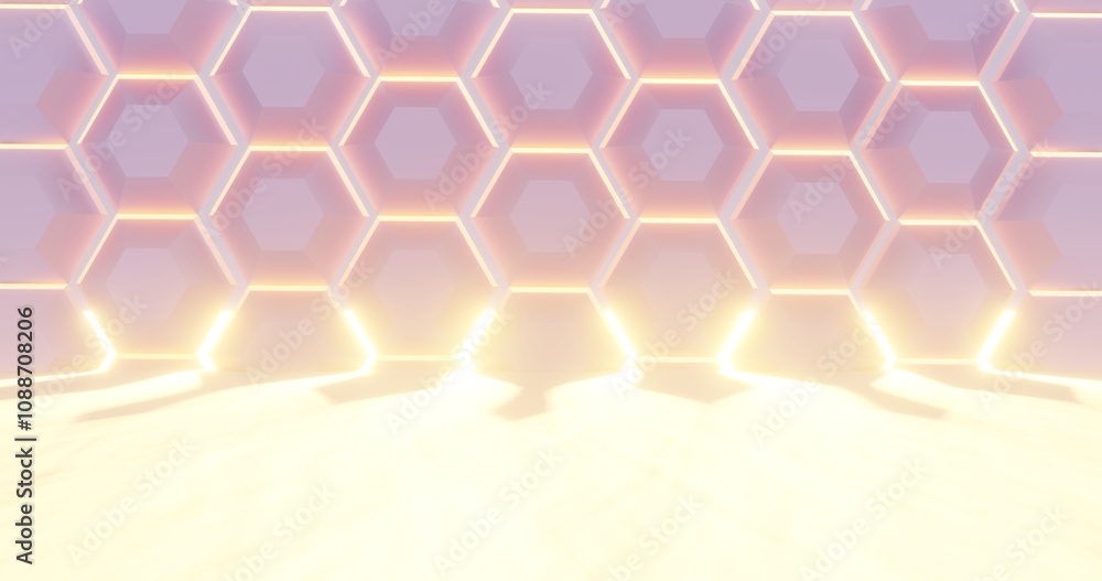 Poster abstract interior background crystal pattern of design 3d render