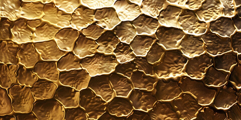 Intricate hammered gold texture with detailed dimples and an aged matte surface