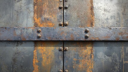 Detailed texture of welded steel beams, showing visible seams and emphasizing the industrial, raw aesthetic of the material.