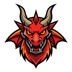 Dragon Head Mascot Logo Vector Illustration in a Bold and Striking Design for Branding and Sports Teams