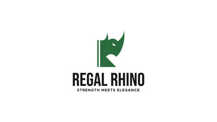 Rhino logo, Regal Rhino, Letter R logo, R Rhino logo, Animal logo