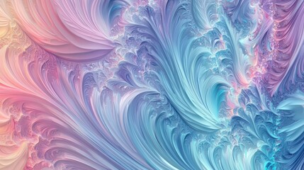 A colorful digital abstract pattern inspired by natural forms, suitable for textiles