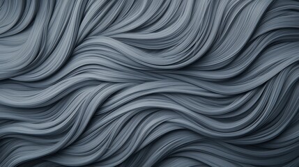 Abstract Gray Hair Waves 3D Render Beauty Texture