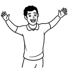 excited man stretch hands for hug
