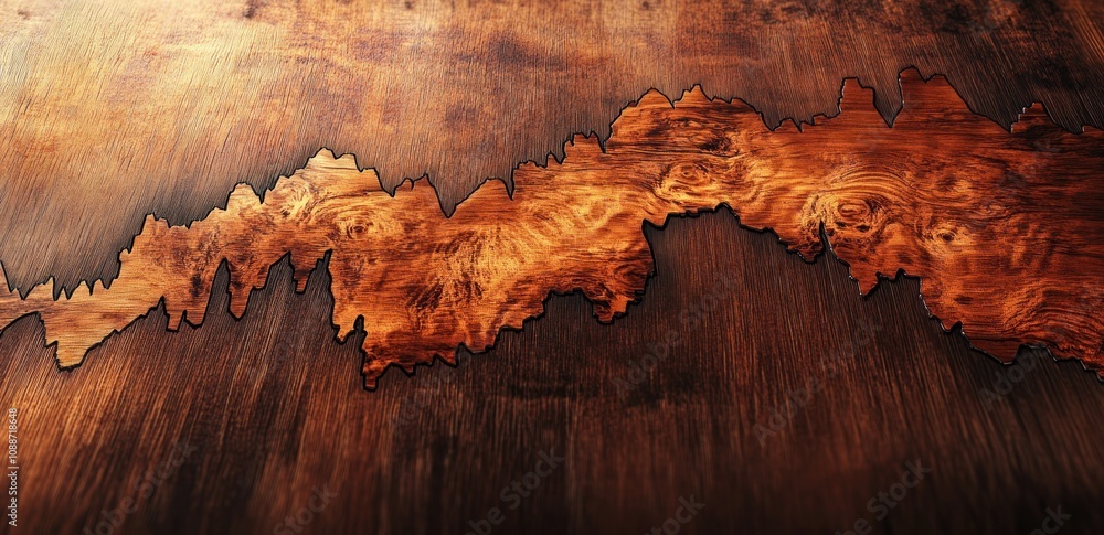 Poster a close-up view of a wooden surface with intricate grain patterns, showcasing natural beauty.