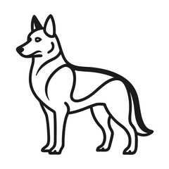 German shepherd vector art on white background 