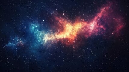 Fototapeta premium A dark outer space background with colorful nebulae and twinkling stars, perfect for sci-fi projects