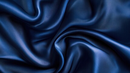 Obraz premium Navy Blue Silk Fabric Texture: A Luxurious and Elegant Drape