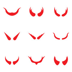 Devil horn Vector icon design illustration Template