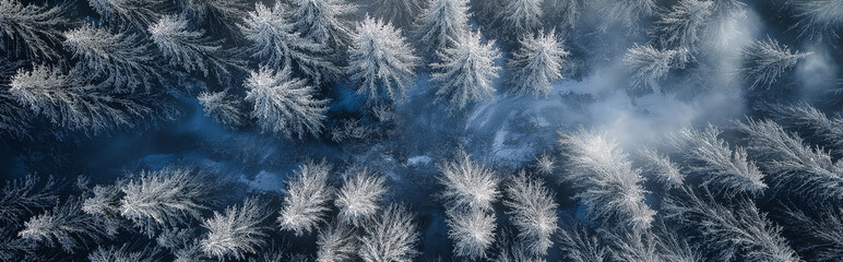 drone view fir forest