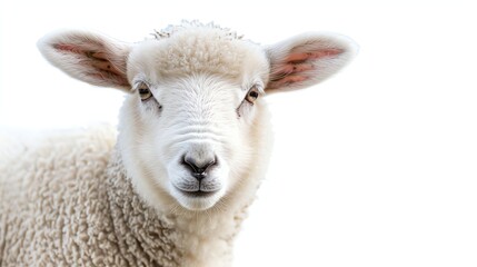 Obraz premium A close-up portrait of a white sheep.