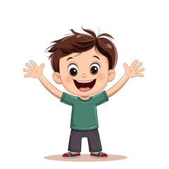 Happy Boy Cartoon Illustration