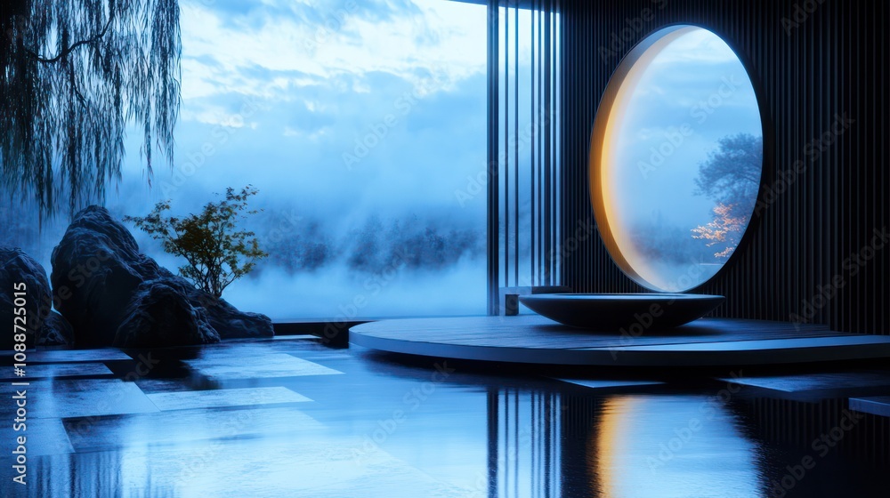 Poster feng shui for tech integration, blending functionality with energy flow
