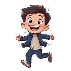 Joyful Boy Cartoon Illustration