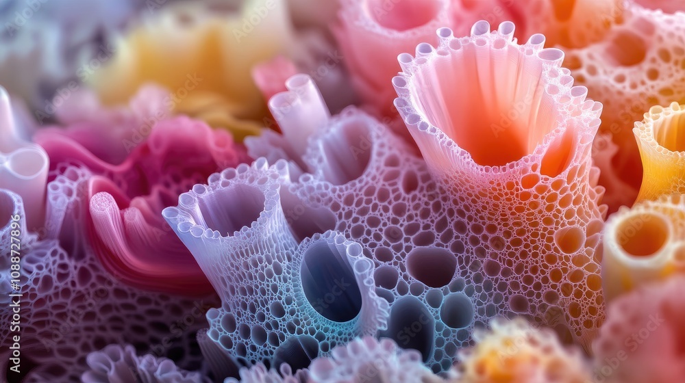 Poster abstract colorful coral reef structure design