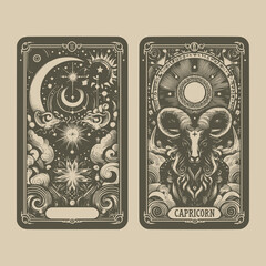 unique capricorn zodiak ouija tattoo design