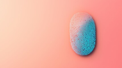 Protecting Identity from Security Risks with a Concept. Creative fingerprint design on a pastel background, representing identity, security, and technology in an abstract style.