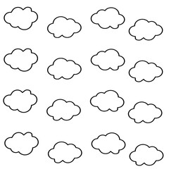 set of clouds in white background