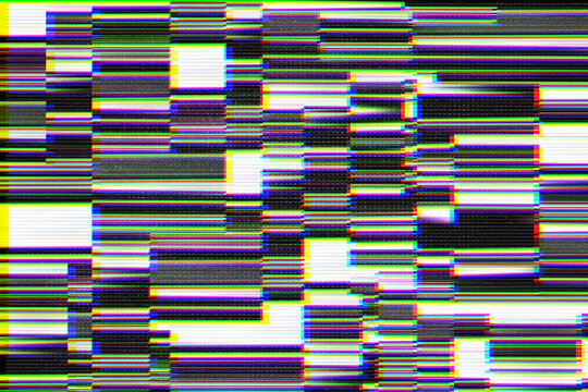Colorful Glitch Abstract Digital Art With Vibrant Stripes