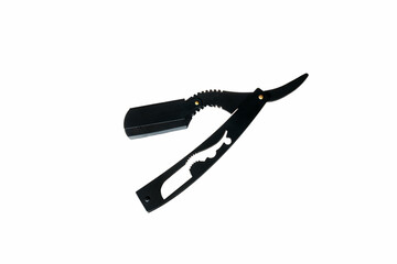 Elegancka brzytwa fryzjerska z czarnym uchwytem. Doskonała do tradycyjnego golenia oraz precyzyjnego wykończenia fryzur.