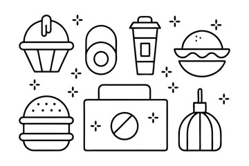 illustration, vector, food, design, line art, symbol, icon, variation, group of objects, icon symbol, organic, cooking, lifestyle, ingredient, collection, art, vignetting, milk, outline, icon set, gra