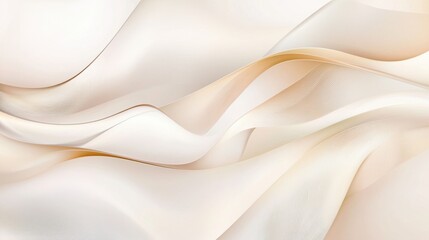 Fototapeta premium This image showcases smooth, flowing waves in soft beige and cream colors, creating a serene and elegant background.