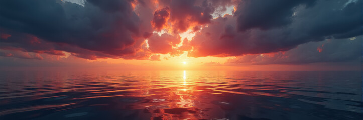 Fototapeta premium A sunset over the ocean