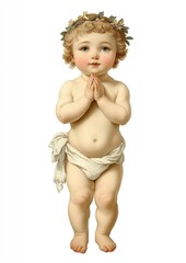 Fototapeta premium A jesus baby vintage illustration innocence.