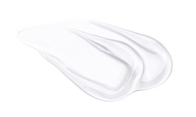 smear of transparent serum gel close-up on white background cosmetic products