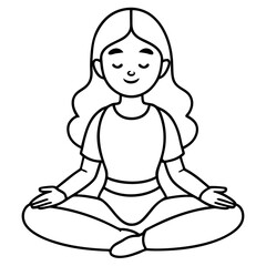 : girl meditating illustration