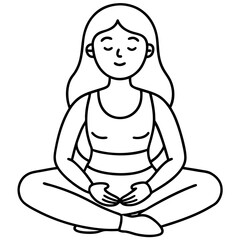 : girl meditating illustration