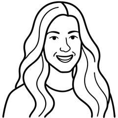 happy blonde woman with long hair